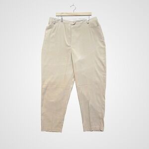 Kelly Scott Tapered Trousers‎ Womens 2X Beige Excellent High Rise Elastic Waist